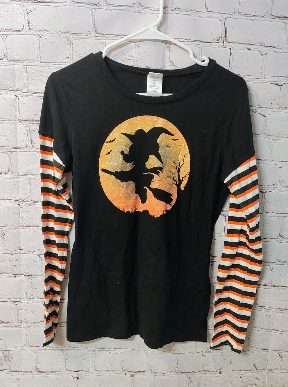 Mickey Mouse Halloween Disney Witch Long Sleeve Shirt Large Youth